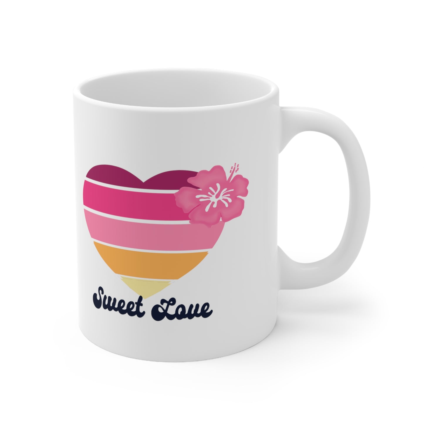 LoveGroove Vintage Vibes Ceramic Mug 11oz.  Valentine's Day."